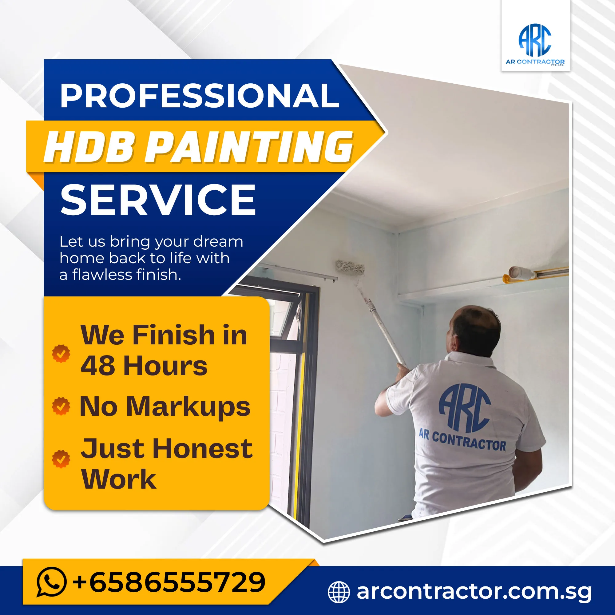 Full-room lime wash coverage